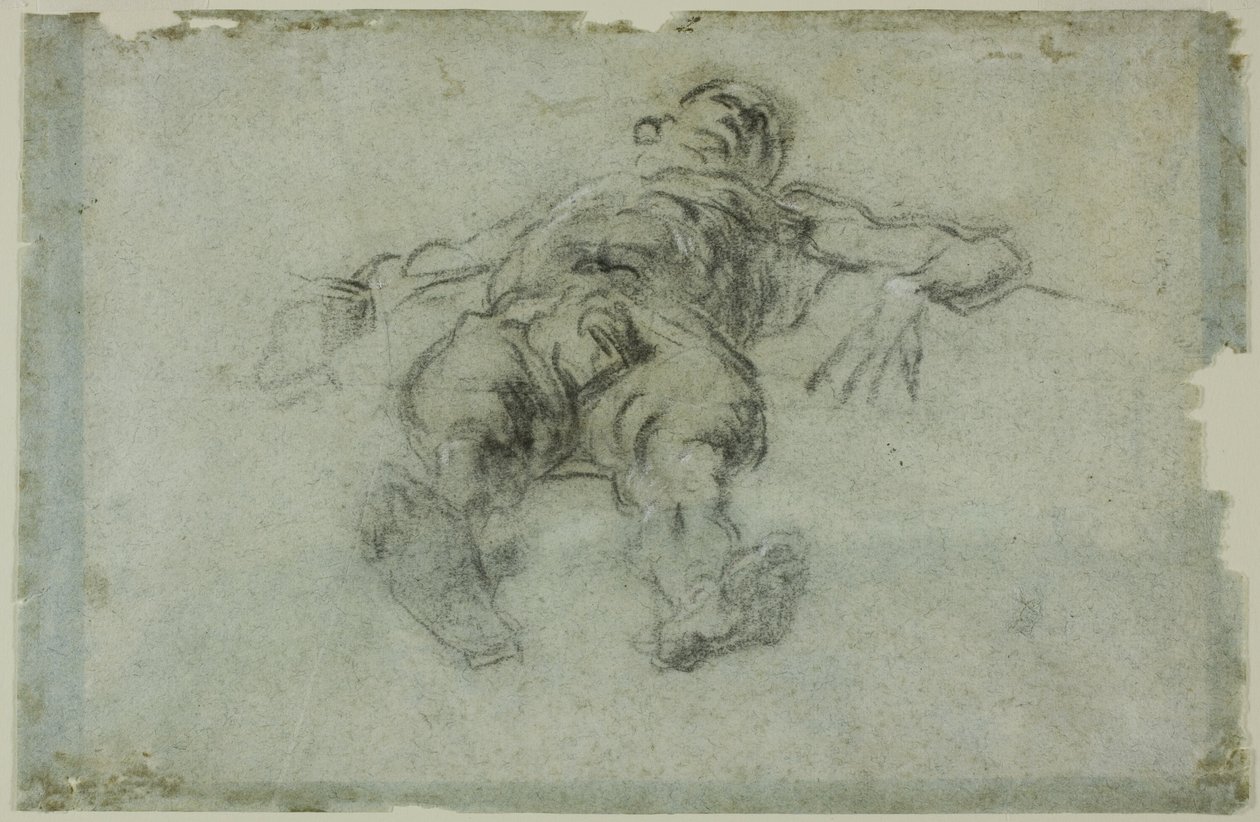 Nu masculino reclinado, encurtado de Tintoretto