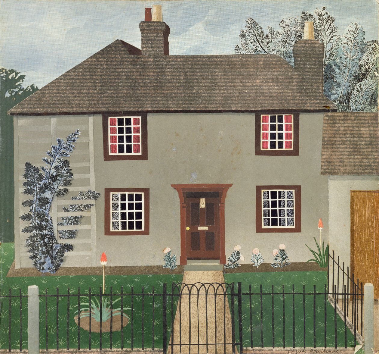 Casa em Great Bardfield (colagem) de Tirzah Ravilious