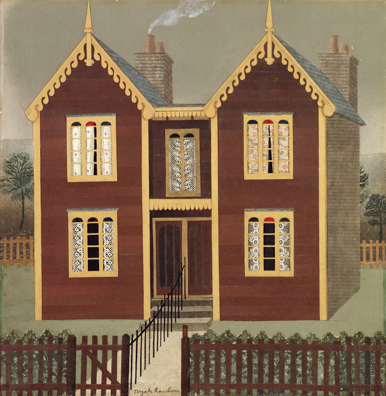 Aldeias geminadas (colagem) de Tirzah Ravilious