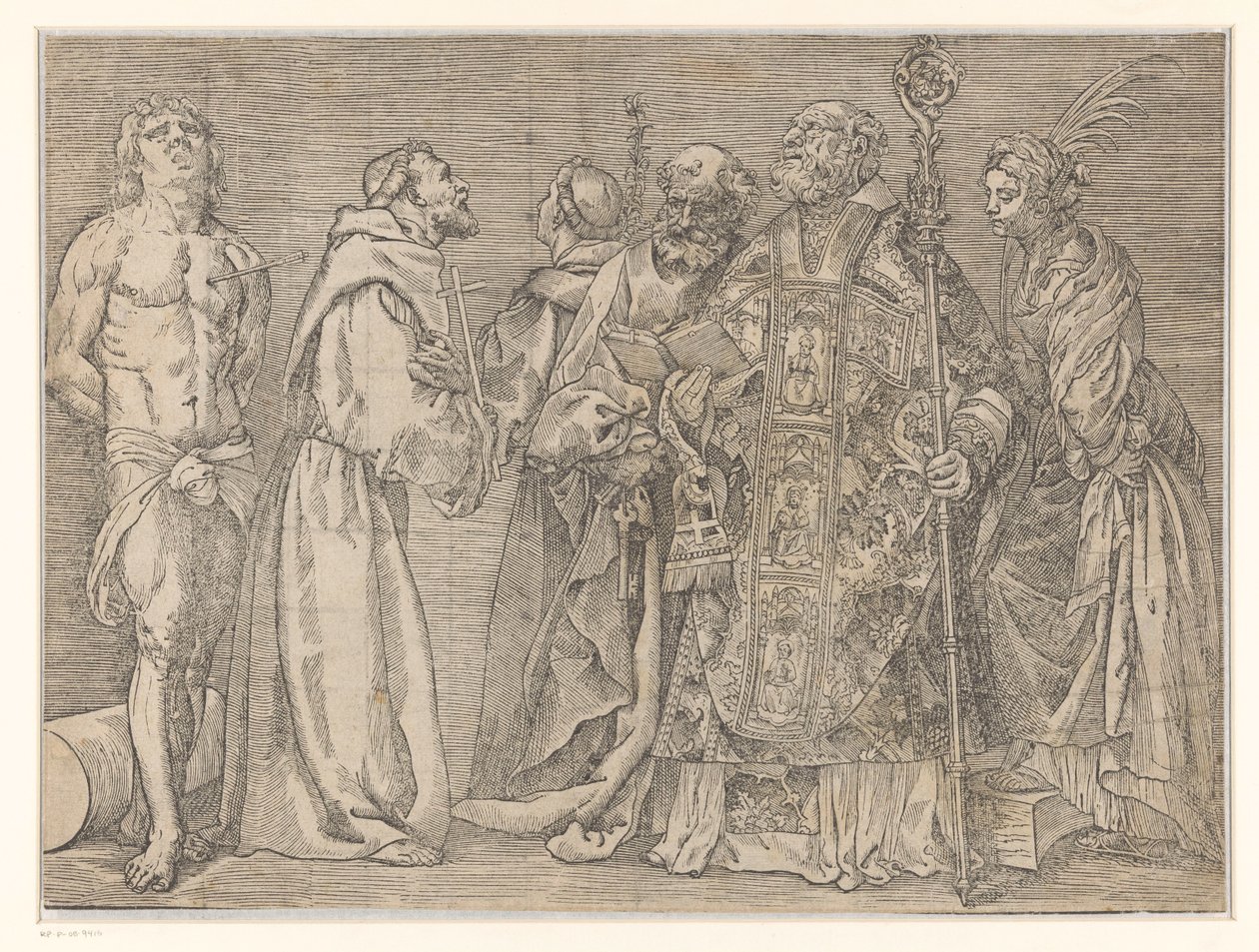 Seis santos de pé de Titiaan