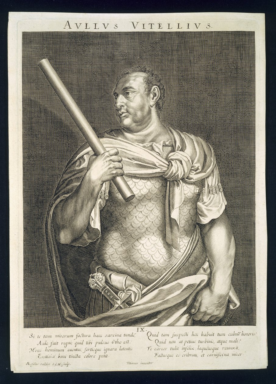 Aull Vitélio Emperor de Roma 68 gravada Giles Sadler (1570-1629) de Tiziano Vecelli