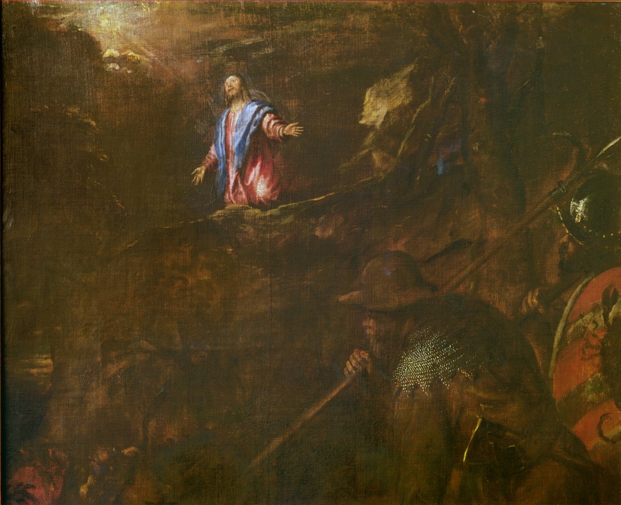 Cristo no Jardim das Oliveiras (detalhe), 1562 de Tiziano Vecelli