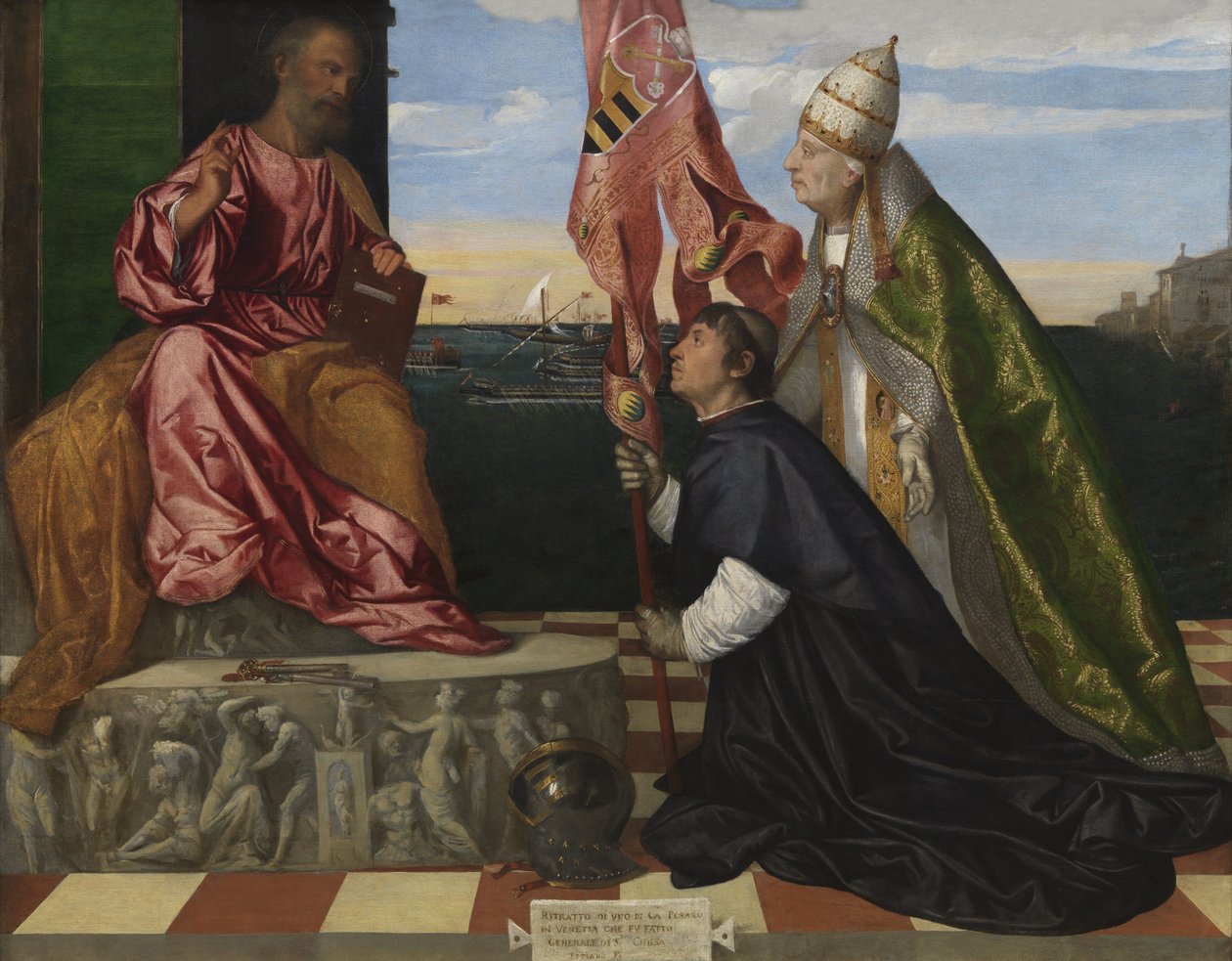 Jacopo Pesaro, Bispo de Paphos, sendo apresentado pelo papa Alexandre VI a São Pedro de Español de Tiziano Vecelli