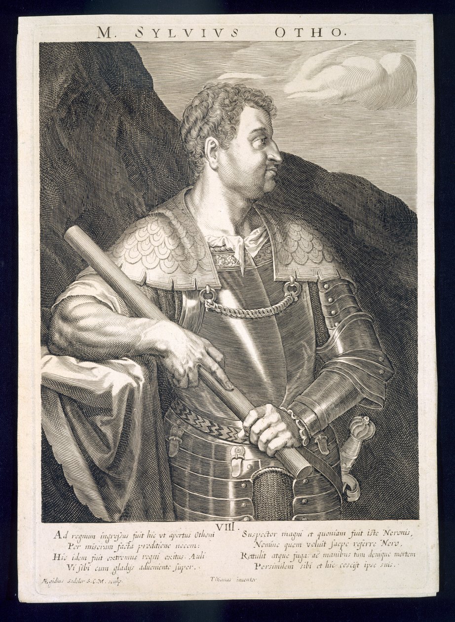 Imperador M. Silvius Otho de Roma 68 AD gravado por Aegidius Sadeler (1570-1629) de Tiziano Vecelli