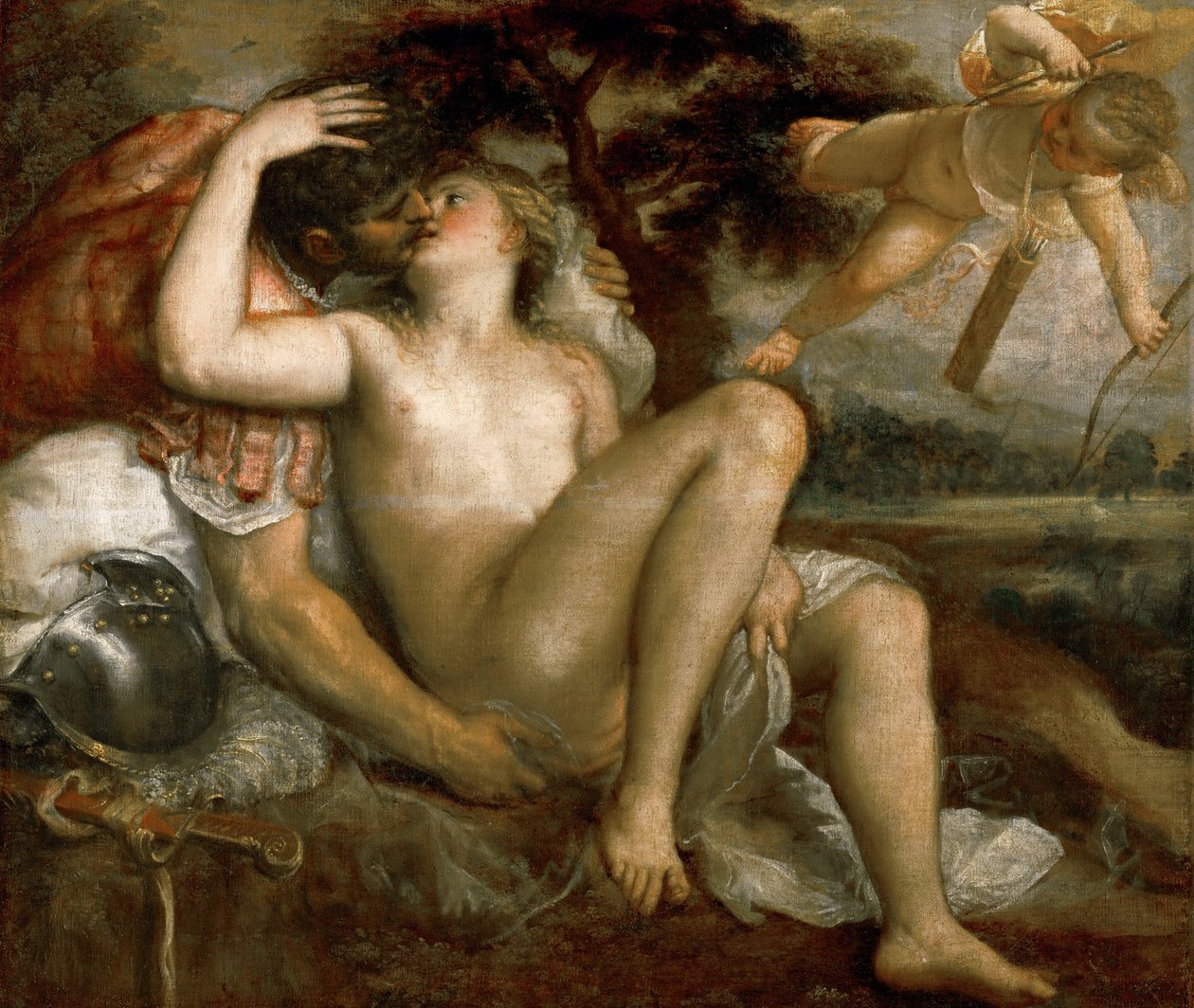 Marte, Vênus e Amor de Tiziano Vecelli