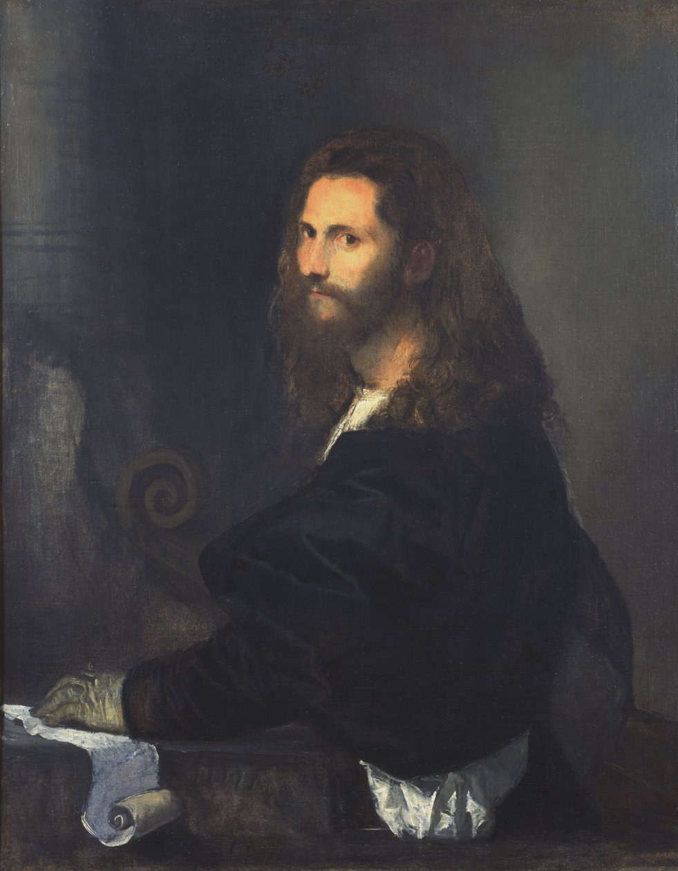 Retrato de um músico de Tiziano Vecelli