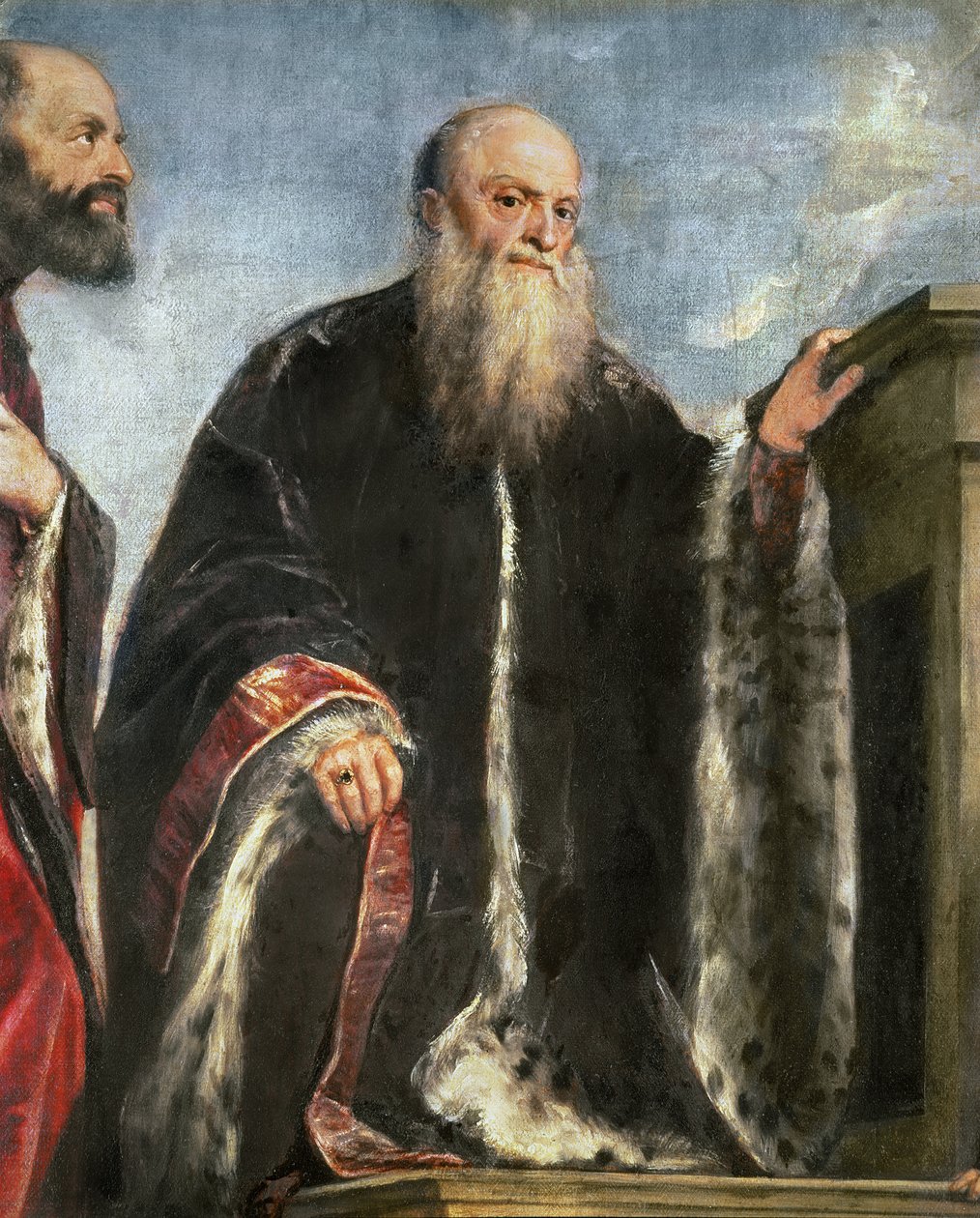 A Família Vendramin, detalhe de Gabriel Vendramin d.1552 1543-47 óleo sobre tela de Tiziano Vecelli