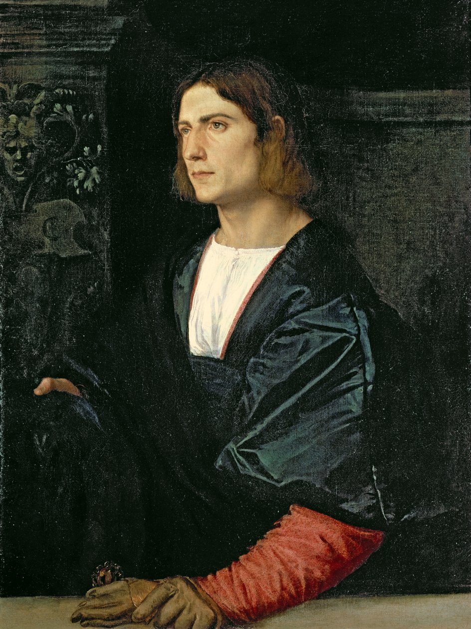 Jovem com boné e luvas, c.1515 de Tiziano Vecelli