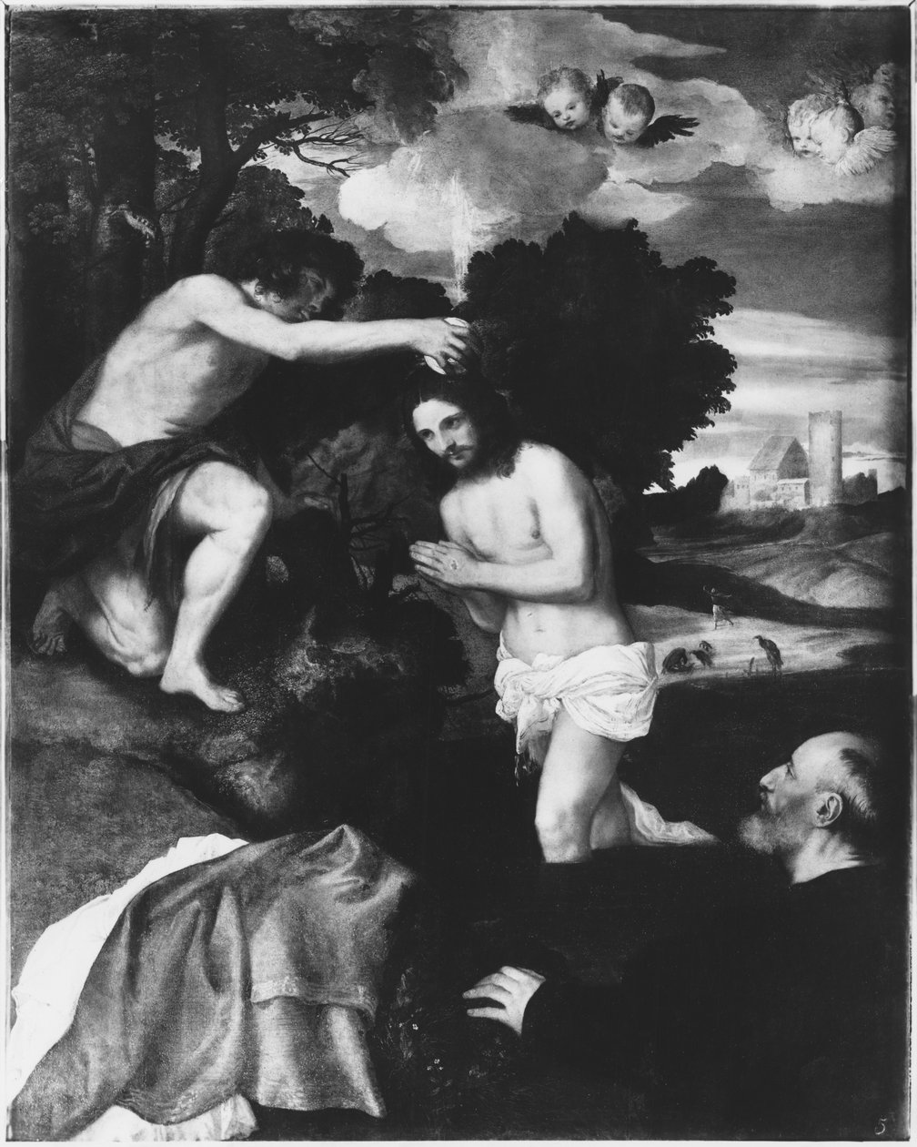 O batismo de Cristo, c.1512 de Tiziano Vecelli