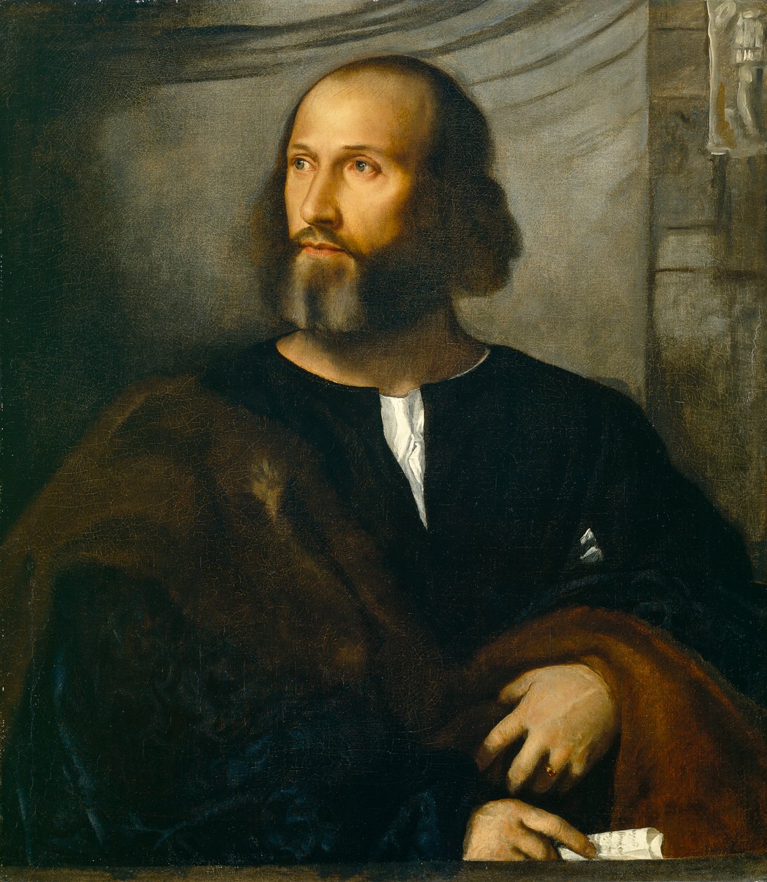 Retrato de um homem barbudo, c.1515 de Tiziano Vecelli