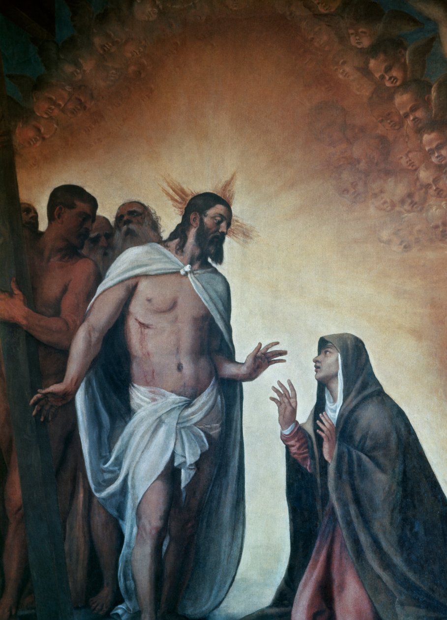 Aparição de Cristo ressuscitado à Virgem de Titian (c.1488 1576)