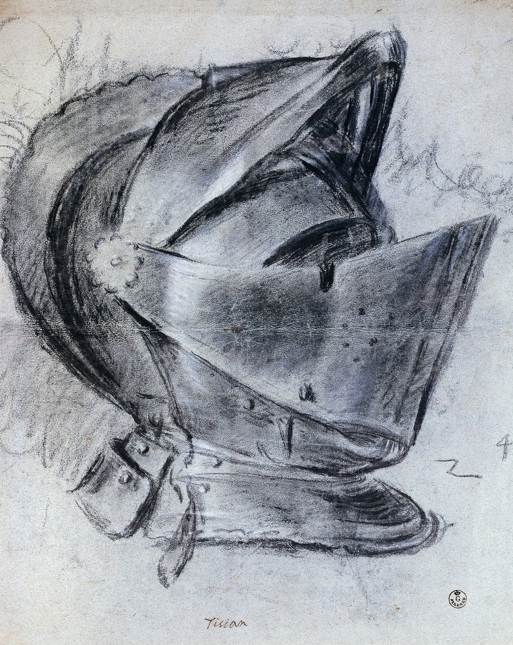 Capacete de Ticiano (cerca de 1490-1576), desenho de Titian (c.1488 1576)