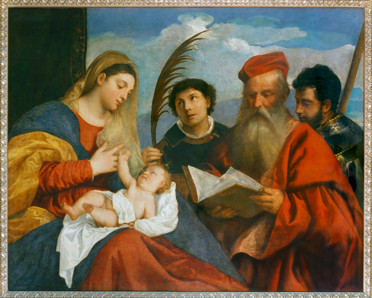 A Virgem e o Menino com Santo Estêvão, São Jerónimo ... de Titian (c.1488 1576)
