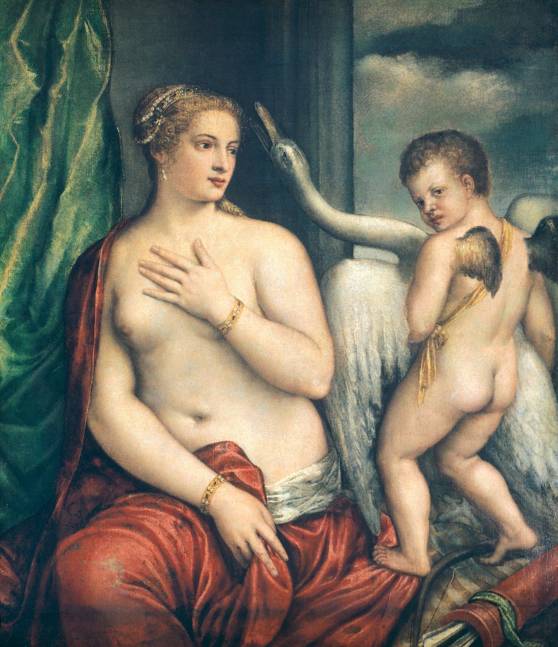 Leda, por Ticiano (ca. 1490-1576) de Titian (c.1488 1576)