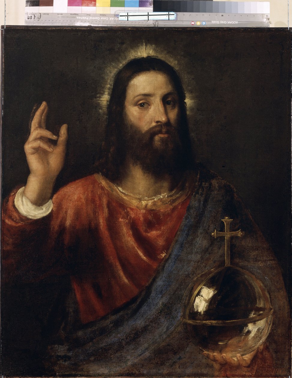 Salvator Mundi (Salvador do mundo), c.1570 (óleo sobre tela) de Titian (c.1488 1576)
