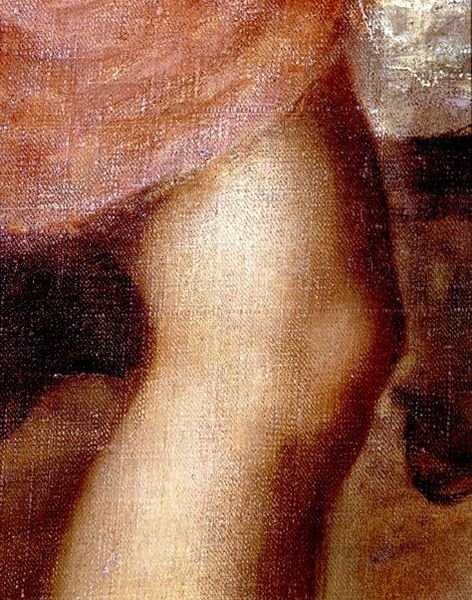 A Morte de Actaeon, detalhe do joelho de Diana, c.1565 (óleo sobre tela) (detalhe de 28850) de Titian (c.1488 1576)