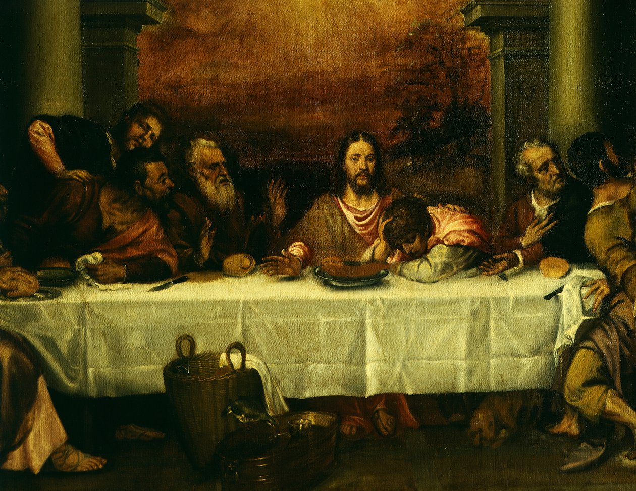 A Última Ceia, de Ticiano (ca 1490-1576), Detalhe de Titian (c.1488 1576)