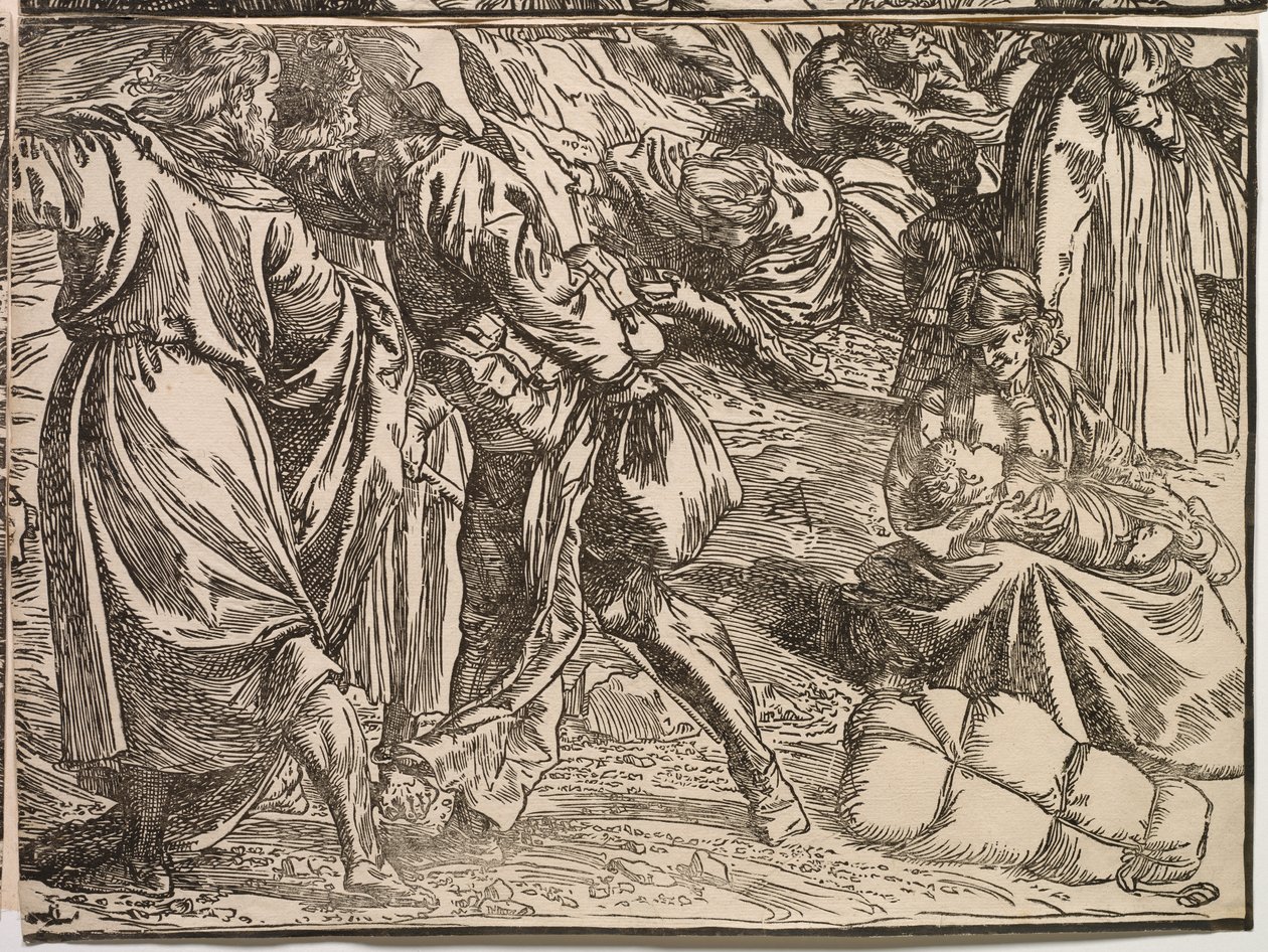 A submersão do exército do faraó no Mar Vermelho de Titian (c.1488 1576)