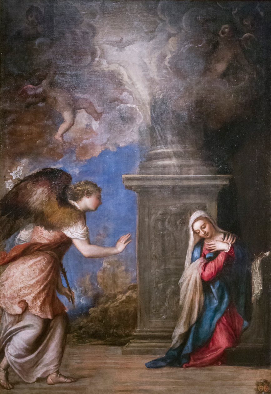 Anunciação, Tiziano Vecellio (óleo sobre tela) de Titian (c.1488 1576)