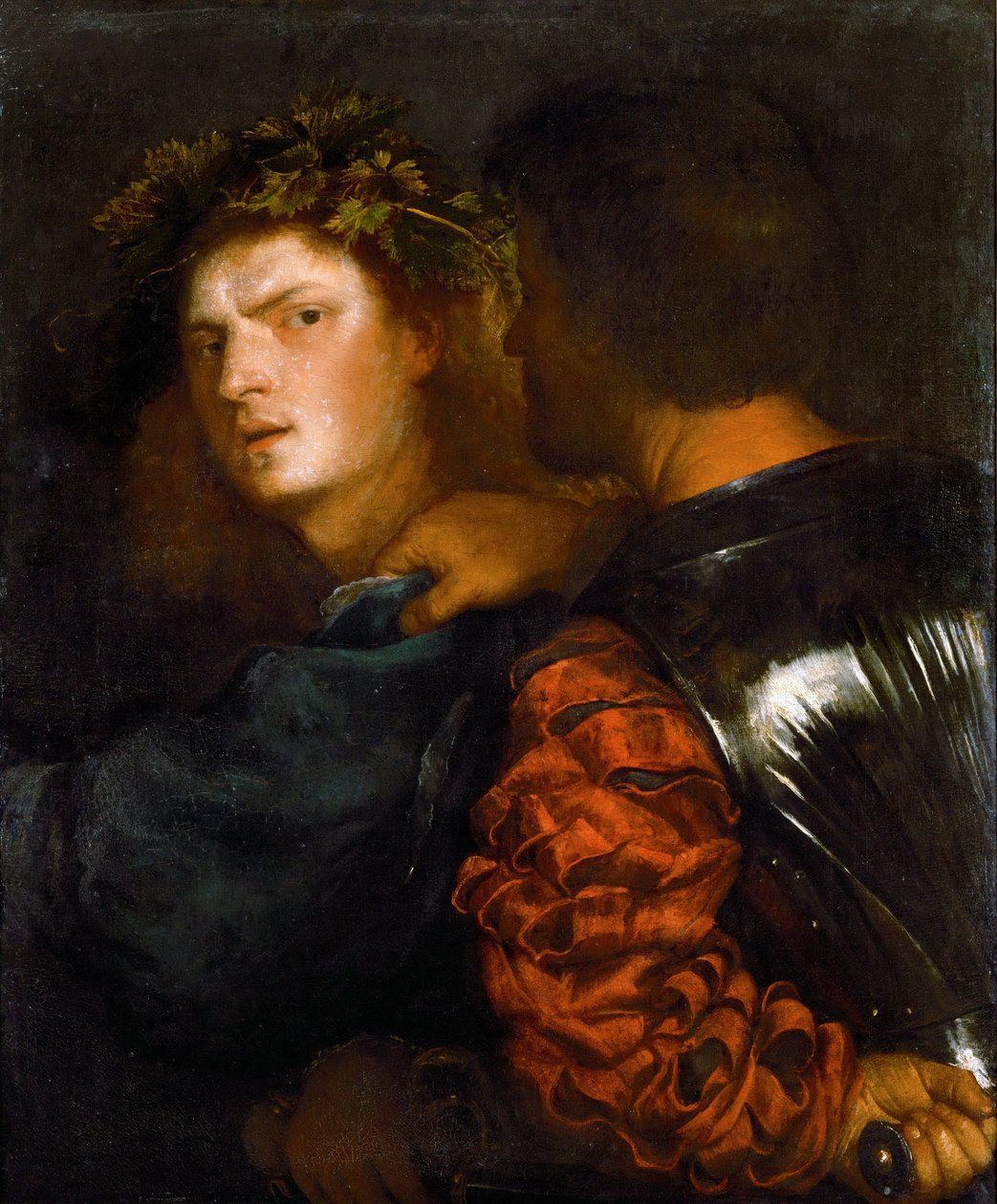 Le bravo - O Bravo , por Ticiano (1488-1576). Óleo sobre tela, ca. 1515-1520. Dimensão : 77x66,5 cm. Museu de História de Arte, Vienne de Tiziano Vecelli
