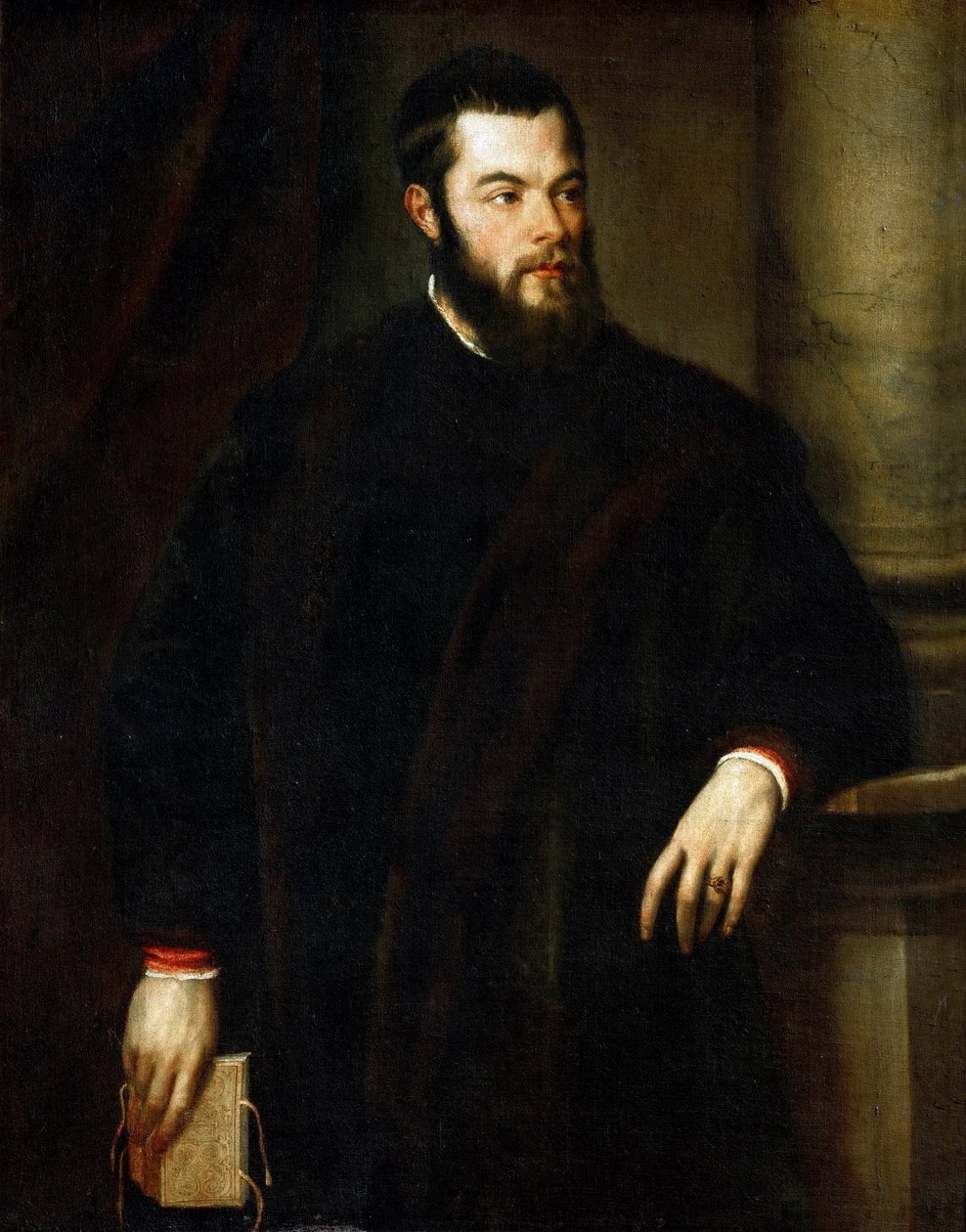 Retrato de Benedetto Varchi (1503-1565) , por Ticiano (1488-1576). Óleo sobre tela, c.1540. Dimensão : 117x91 cm. Museu de História de Arte, Vienne de Tiziano Vecelli