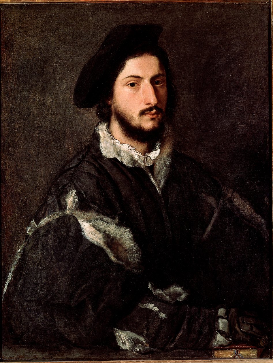 Retrato de Vincenzo Mosti Pintura de Tiziano Vecellio chamado Ticiano (ca. 1490-1576) de Tiziano Vecelli