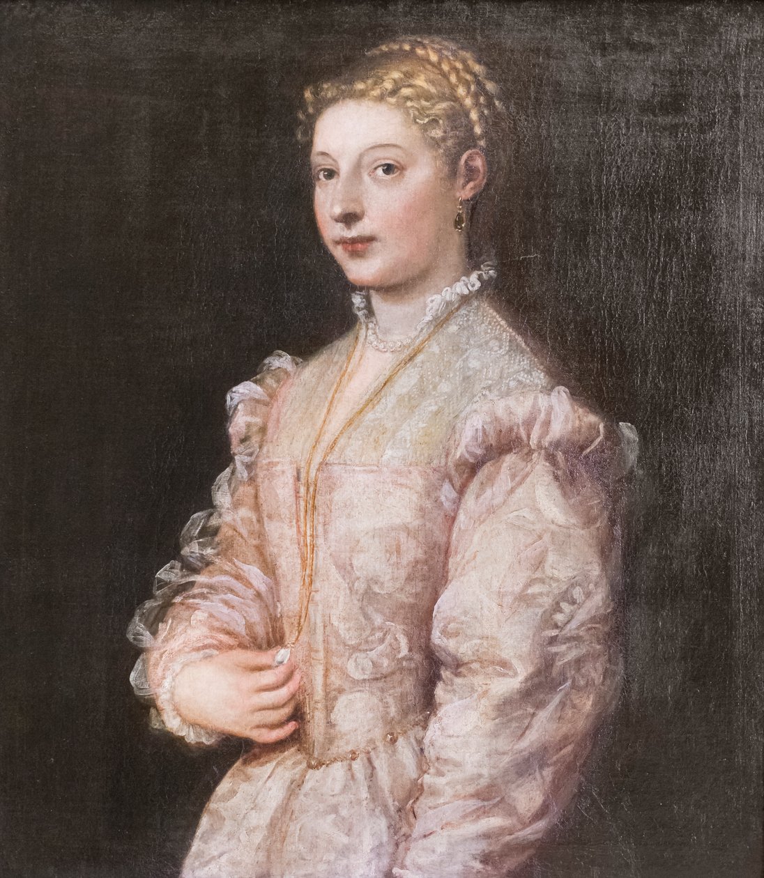 Retrato de uma jovem mulher (Lavinia) de Titian (c.1488 1576)