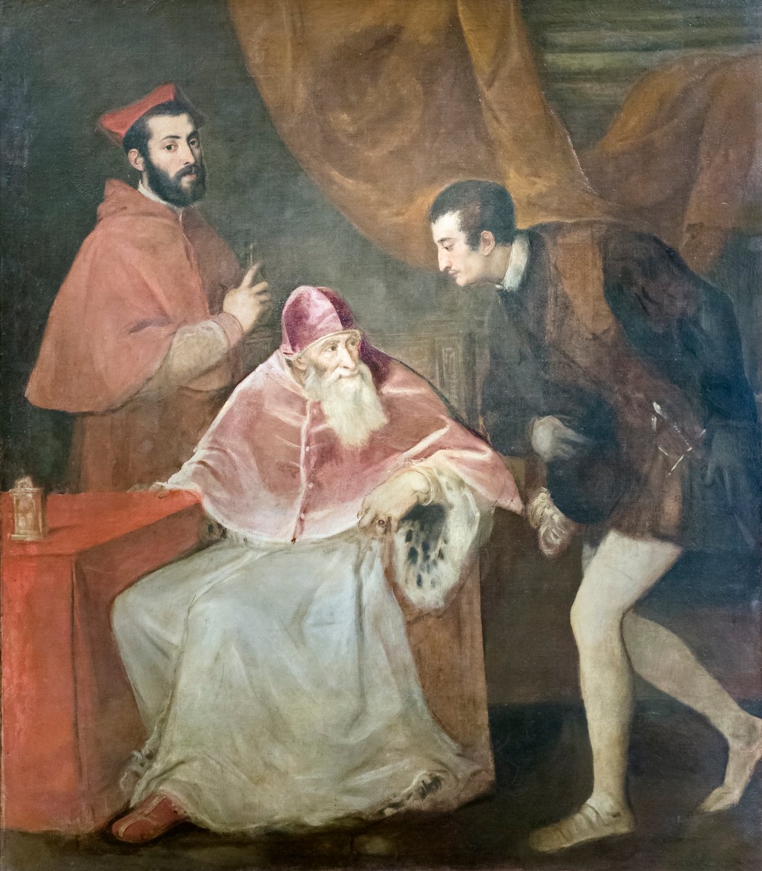 Retrato do papa Paulo III com sobrinhos de Titian (c.1488 1576)