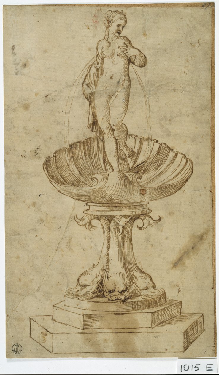 Estudo para fonte (caneta e tinta sobre papel) de Titian (c.1488 1576)