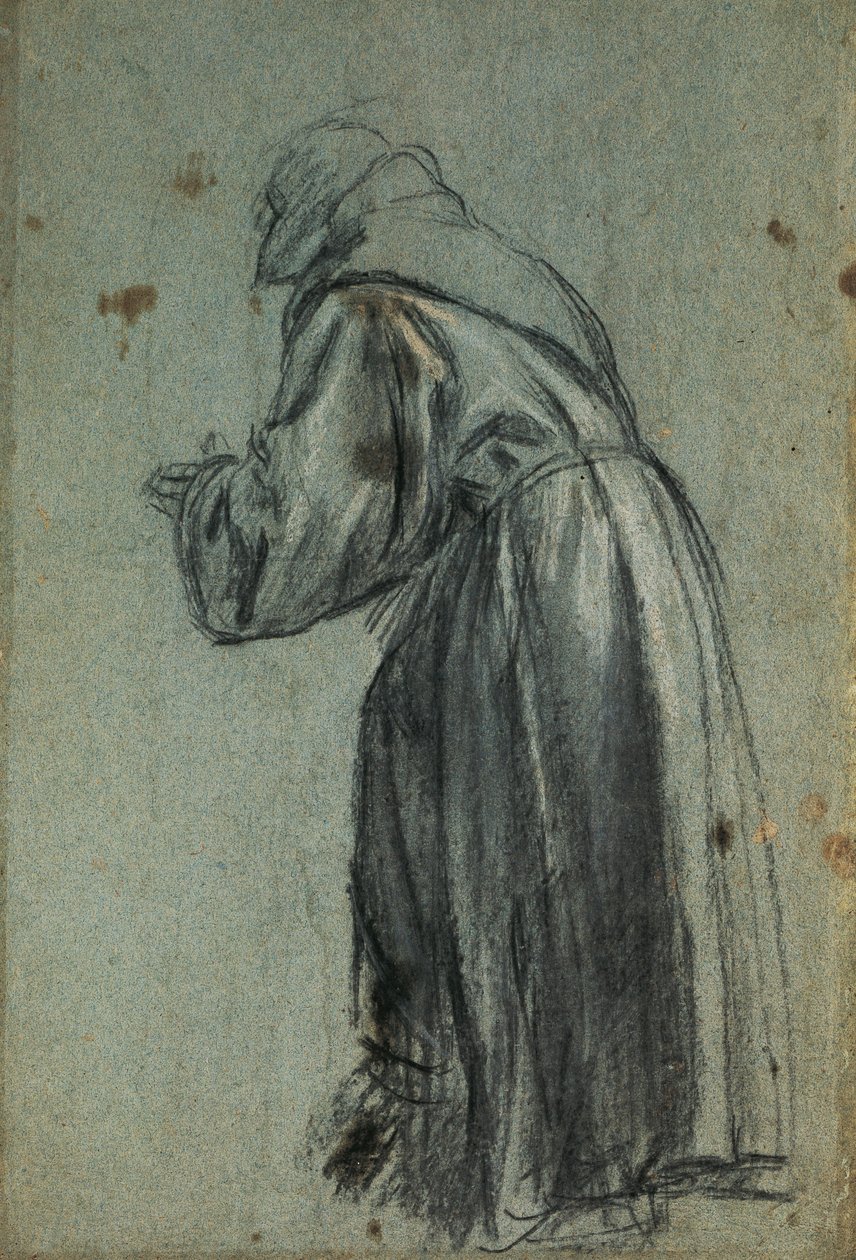 Estudo para representação de São Francisco (carvão vegetal) de Titian (c.1488 1576)