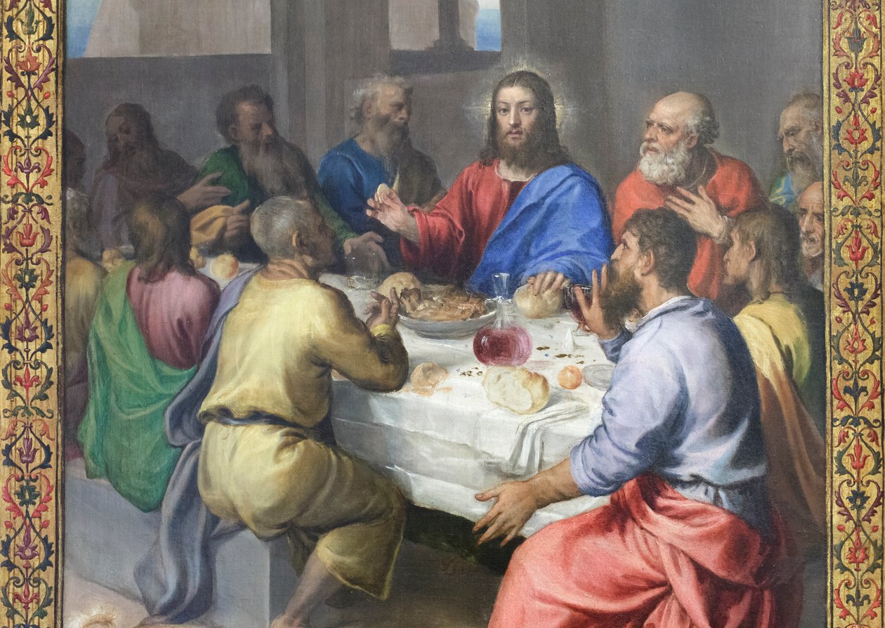 A última ceia, pormenor de Titian (c.1488 1576)