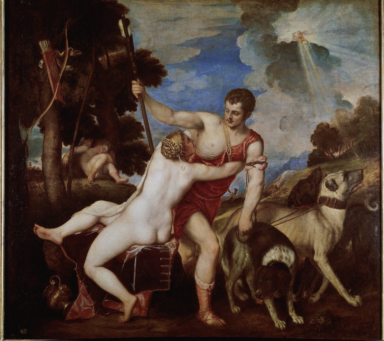 Vénus e Adonis (óleo sobre tela de Titian (c.1488 1576)