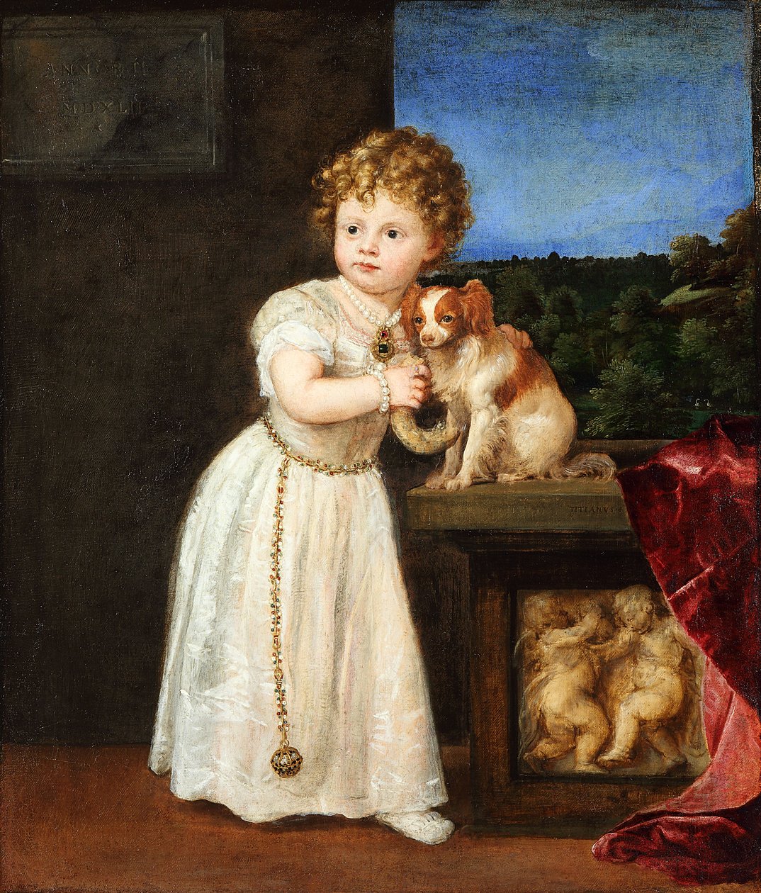 Clarissa Strozzi (1540-1581) aos dois anos de idade de Titian