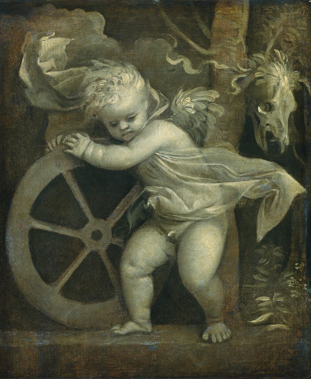 Cupido com a Roda do Tempo, c. 15151520. de Titian