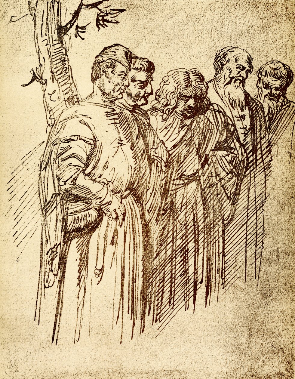 Grupo de espectadores do milagre de Santo Antônio de Tiziano Vecelli