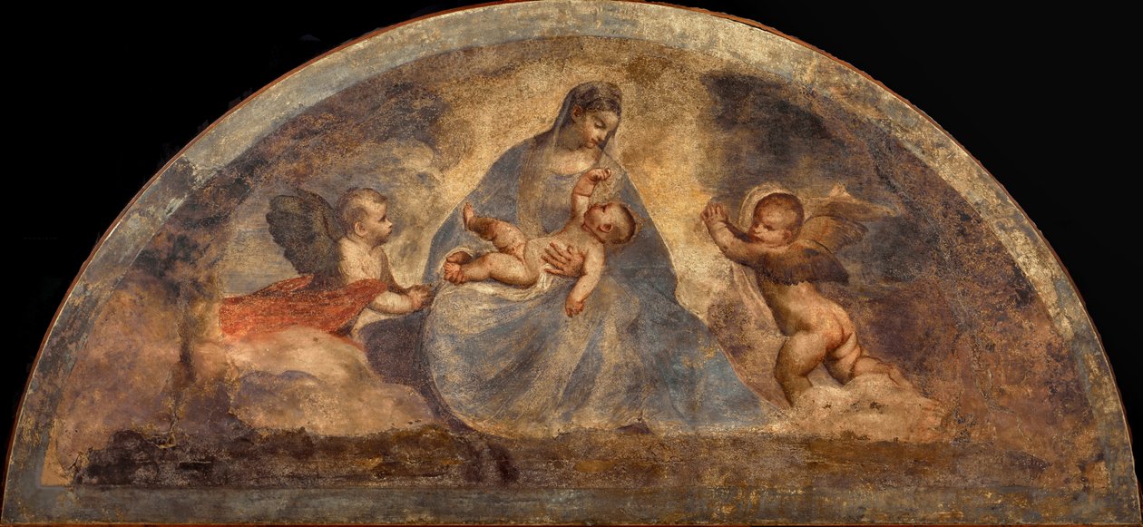 Madonna e Criança com dois anjos, c. 1519. de Titian