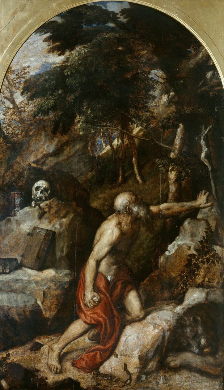 Penitente São Jerônimo, c. 1550. de Titian
