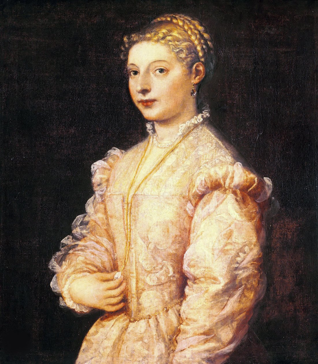 Retrato de Lavinia Vecellio, ca 1545. de Tiziano Vecelli