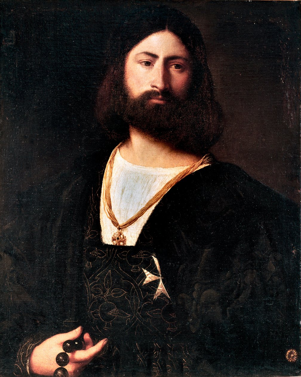Retrato de um Cavaleiro de Malta Pintura de Tiziano Vecellio chamado Ticiano de Tiziano Vecelli
