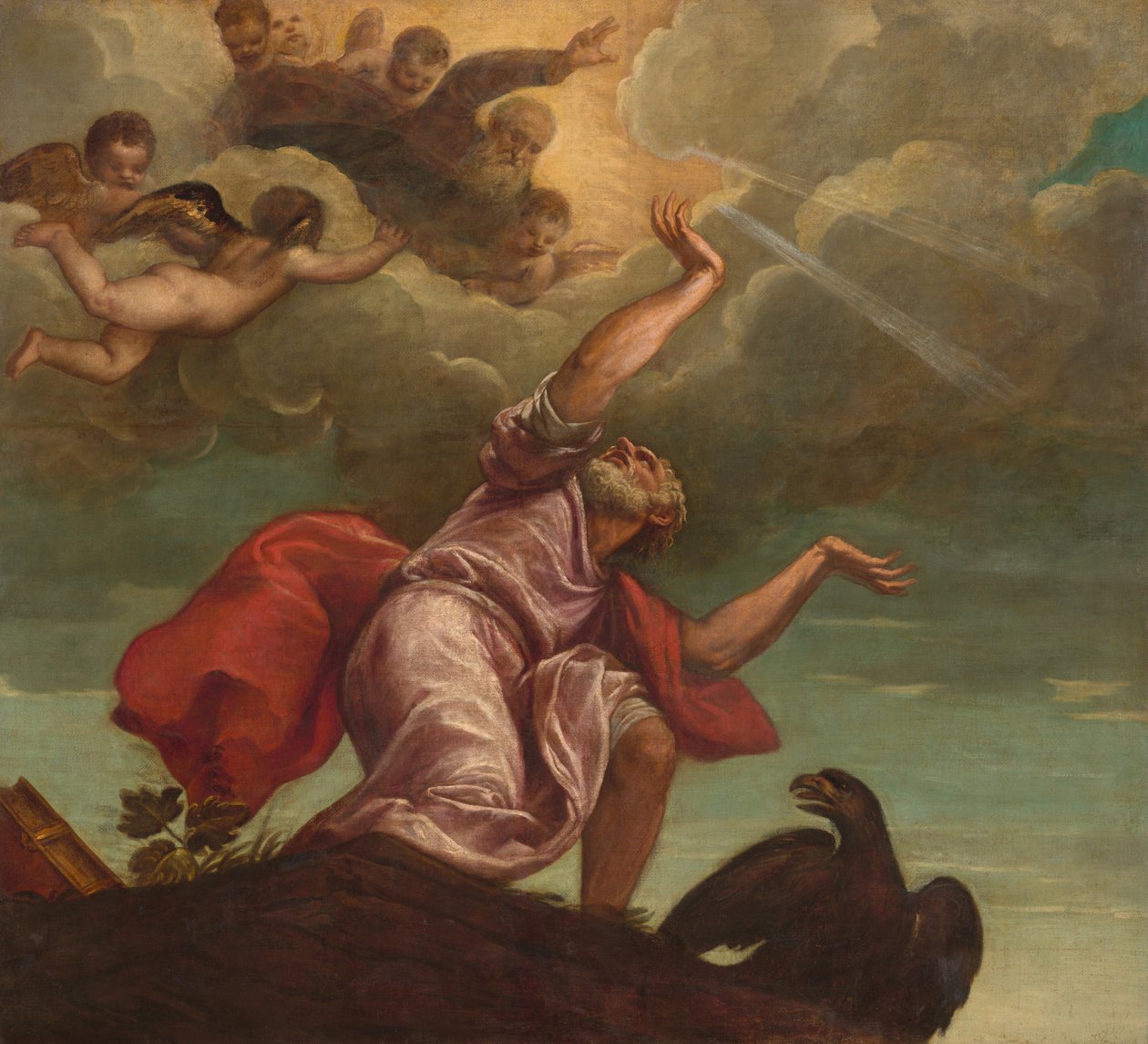 São João Evangelista em Patmos, c. 15531555 de Titian,