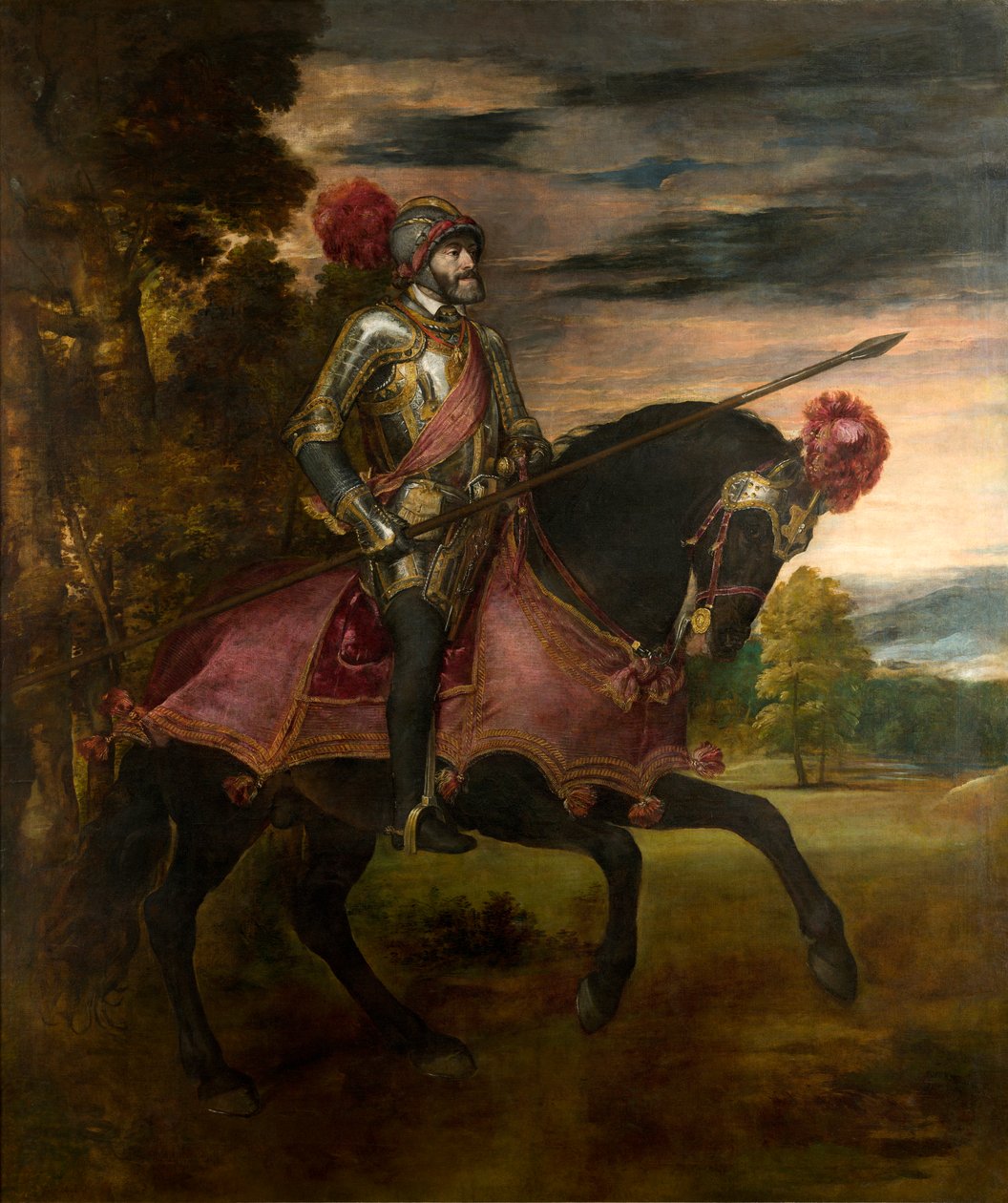 Espanhol:  Carlos V en la batalla de Mühlberg Retrato equestre de Carlos V de Titian