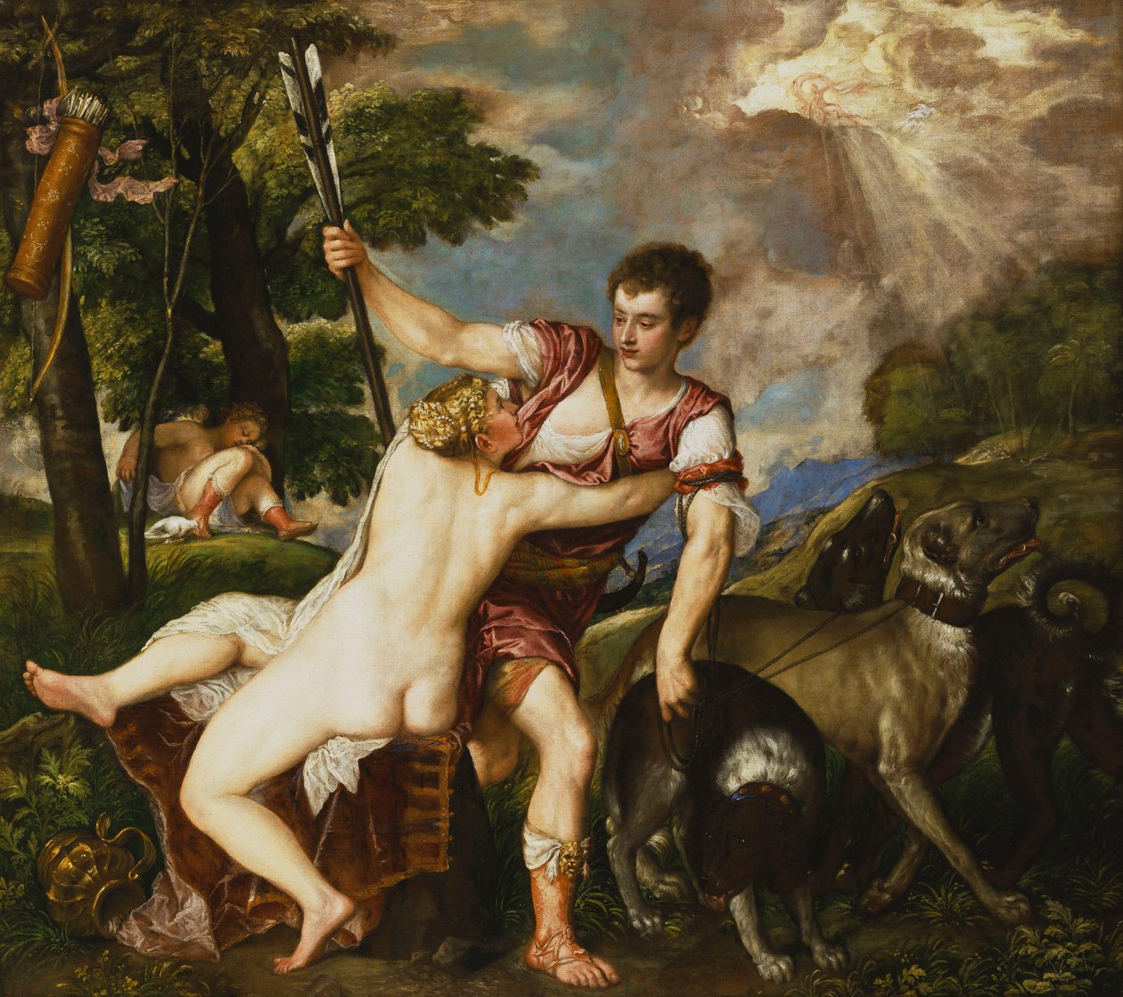 Vênus e Adônis, 1554 de Tiziano Vecelli