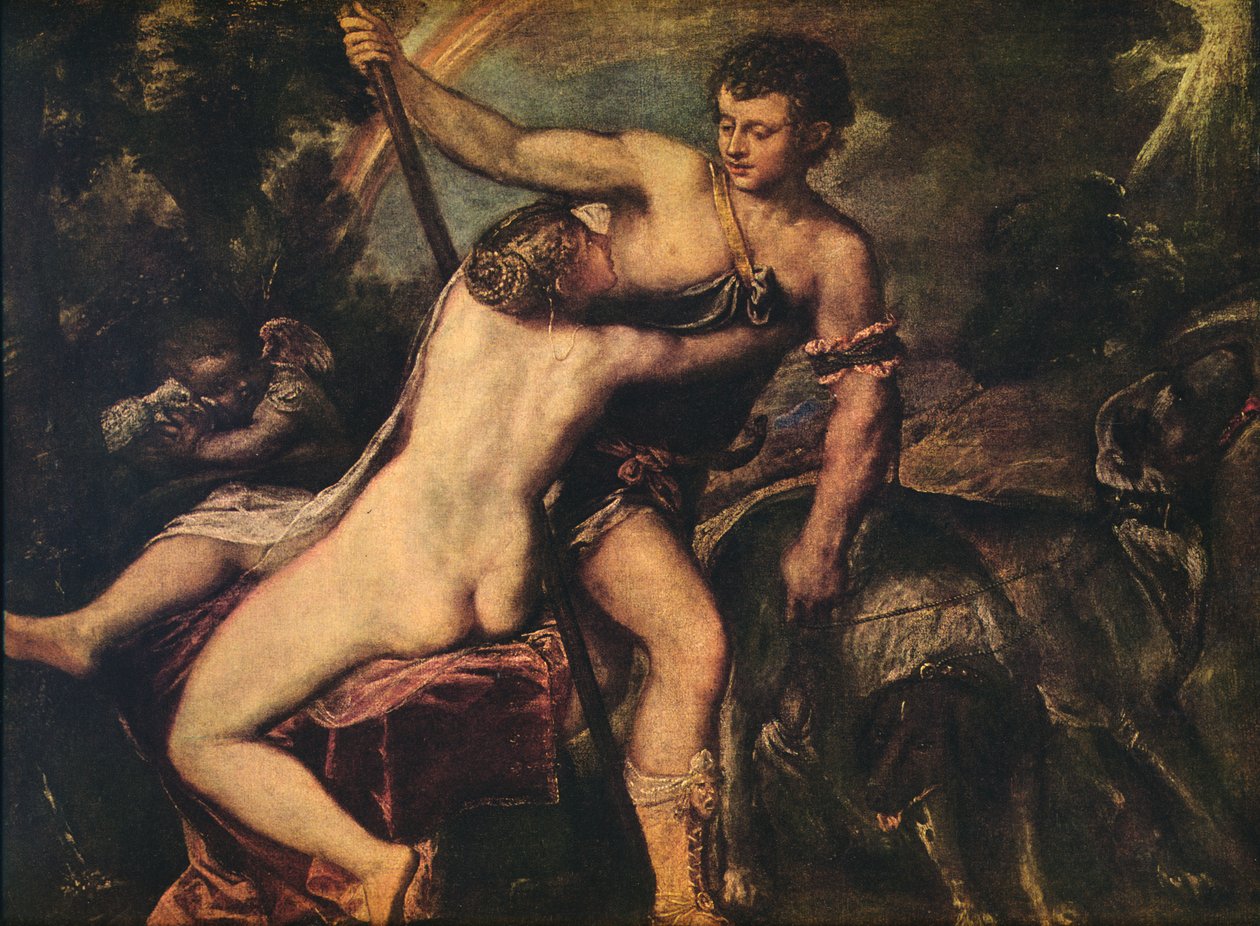 Vênus e Adônis, 1560 de Tiziano Vecelli