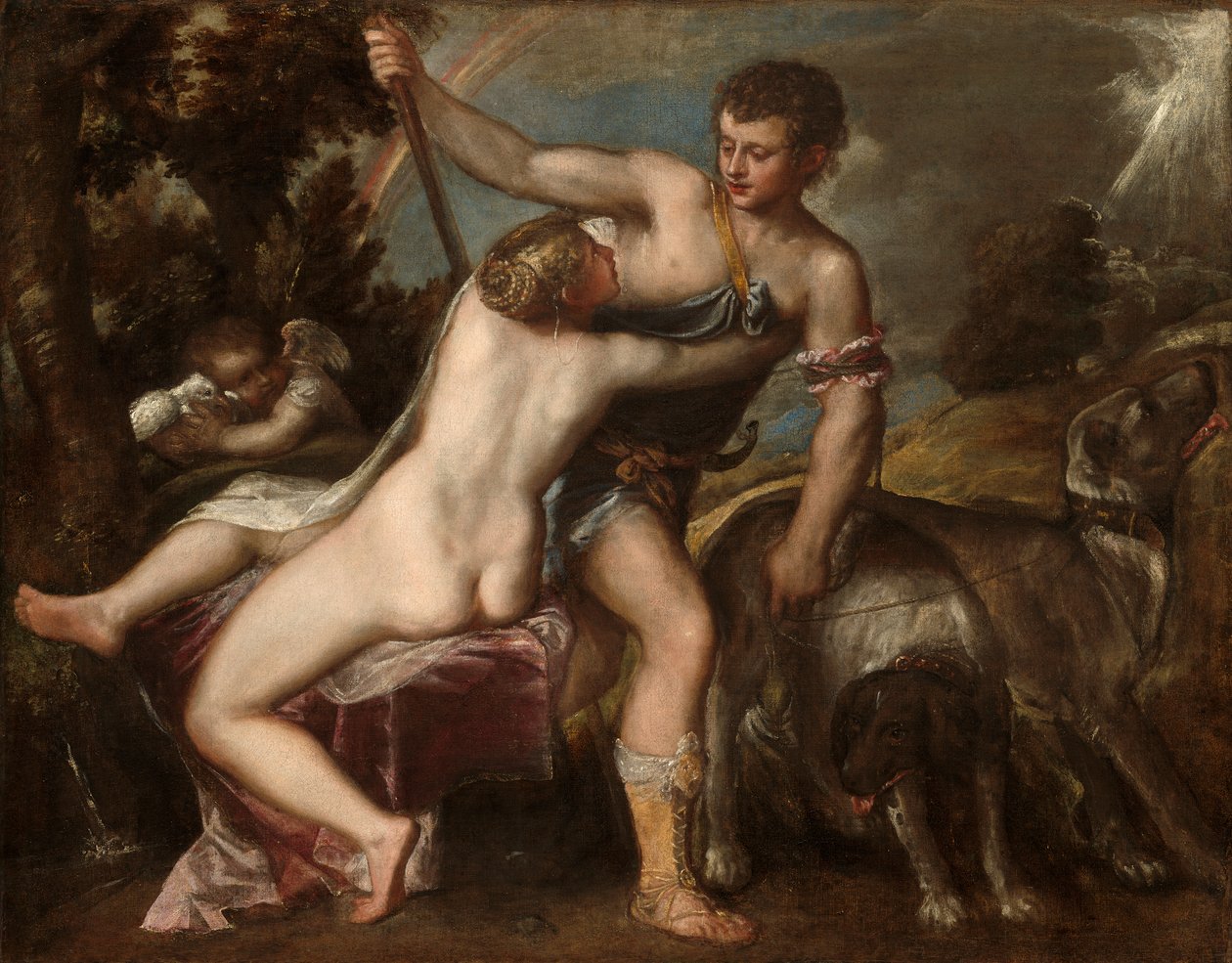 Venus e Adonis, c.1560 de Tiziano Vecelli