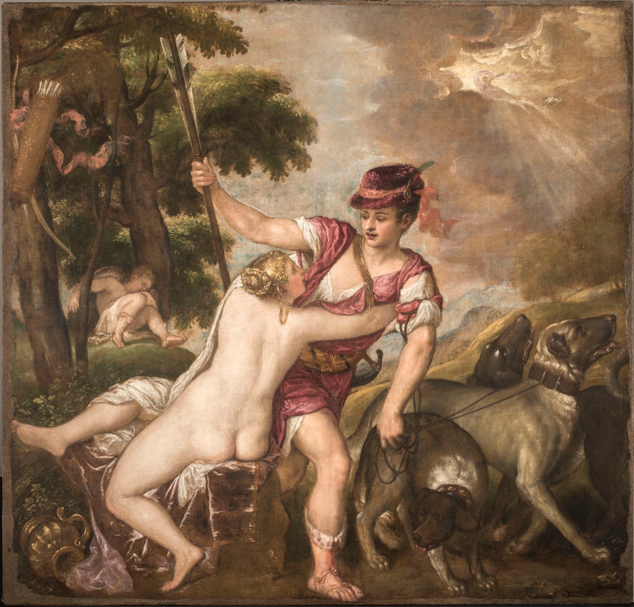 Vênus e Adonis, c. 1560. de Titian