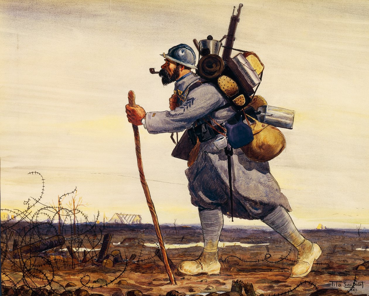 Poilu (soldado) francês da Grande Guerra de Tito Saubidet