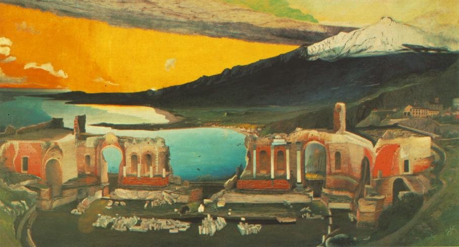Ruínas do antigo teatro de Taormina de Tivadar Kosztka Csontvary