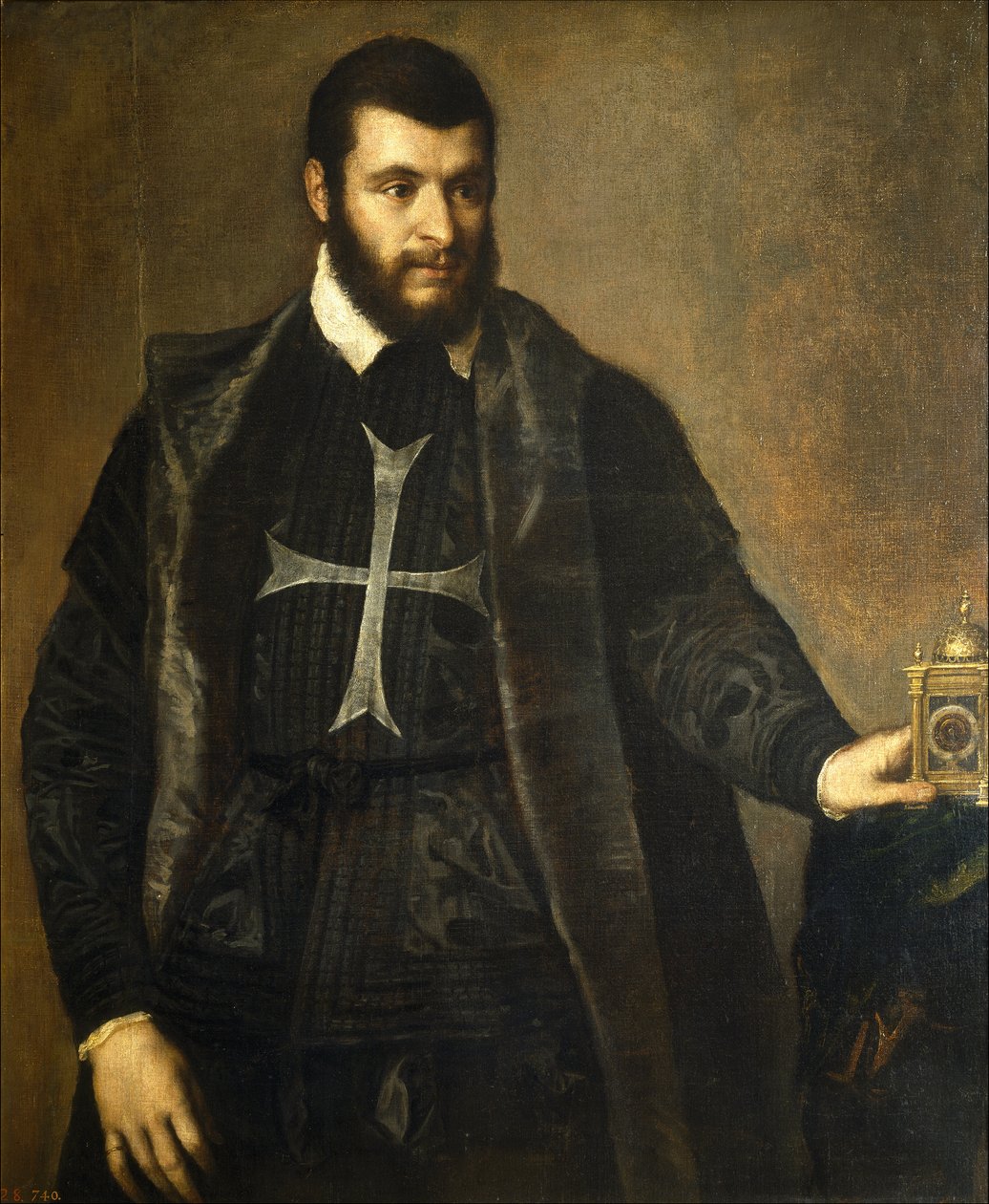 Cavaleiro de Malta com relógio de Tiziano Vecelli
