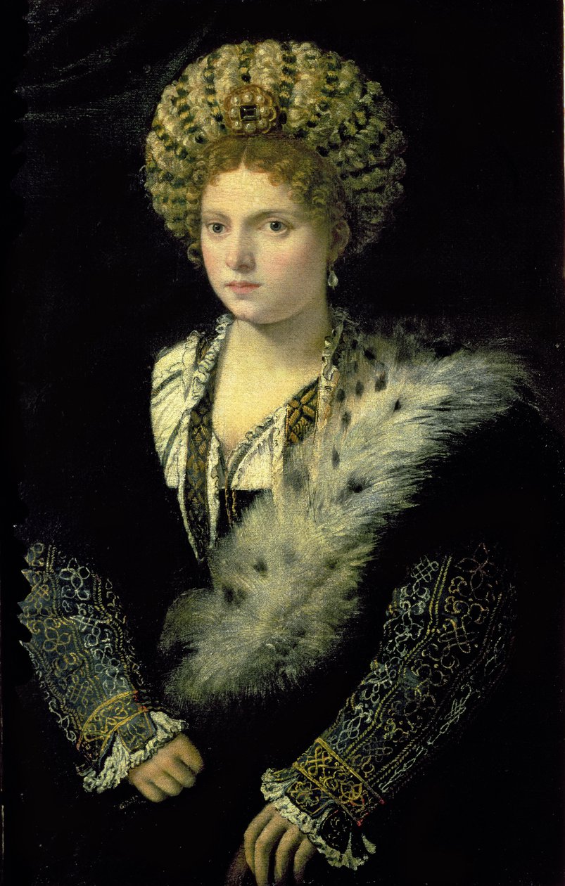 Retrato de Isabella d&39;Este (1474-1539) de Tiziano Vecelli