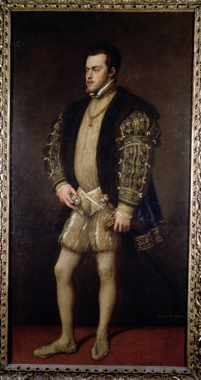 Retrato de Filipe II (1527-98) da Espanha de Tiziano Vecelli